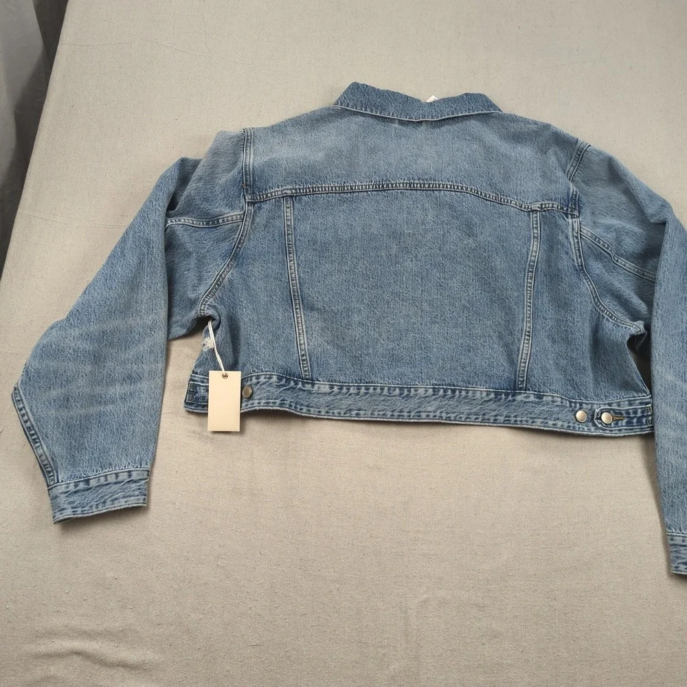Good American Denim Jacket Womens 6 Blue Trucket Crop - Picture 7 of 15